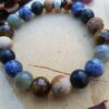 Bracelet homme pierre naturelle - protection sodalite, serpentine, labradorite, jaspe, oeil de tigre Bracelet homme perles naturelles 10 mm - Equilibre et protection