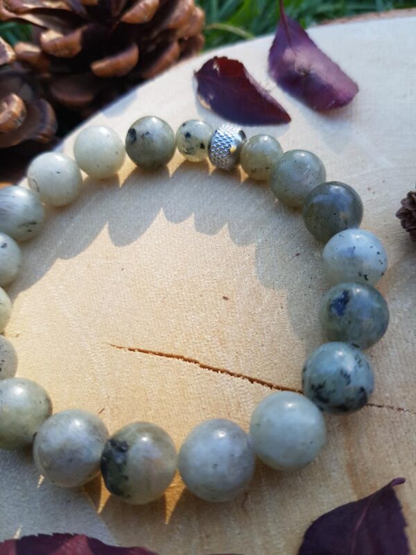 Bracelet homme perles naturelles 10 mm - Labradorite