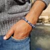 Bracelet homme pierre naturelle - sodalite Bracelet homme perles naturelles 10 mm - Sodalite