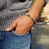 Bracelet homme pierre naturelle - protection sodalite, serpentine, labradorite, jaspe, oeil de tigre Bracelet homme perles naturelles 10 mm - Equilibre et protection