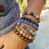 Bracelet homme perles naturelles 10 mm - Labradorite
