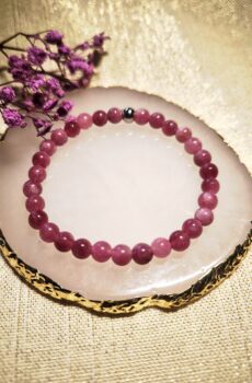 Bracelet perles naturelles 6 mm - Lépidolite