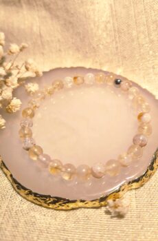 Bracelet perles naturelles 6 mm - Citrine