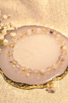 Bracelet perles naturelles 6 mm - Citrine