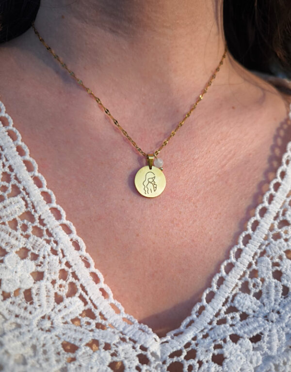 Collier doré maman & bébé – Jade blanche