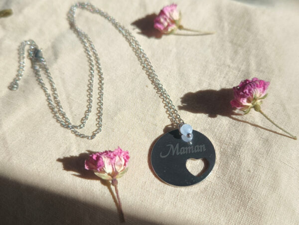 22497 - Collier argenté Maman – Angélite Collier argenté Maman – Angélite