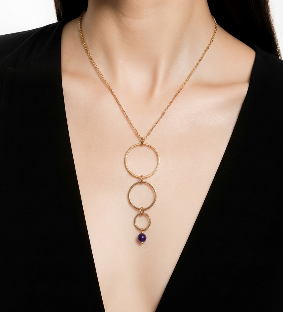 Collier cascade et sa pierre naturelle